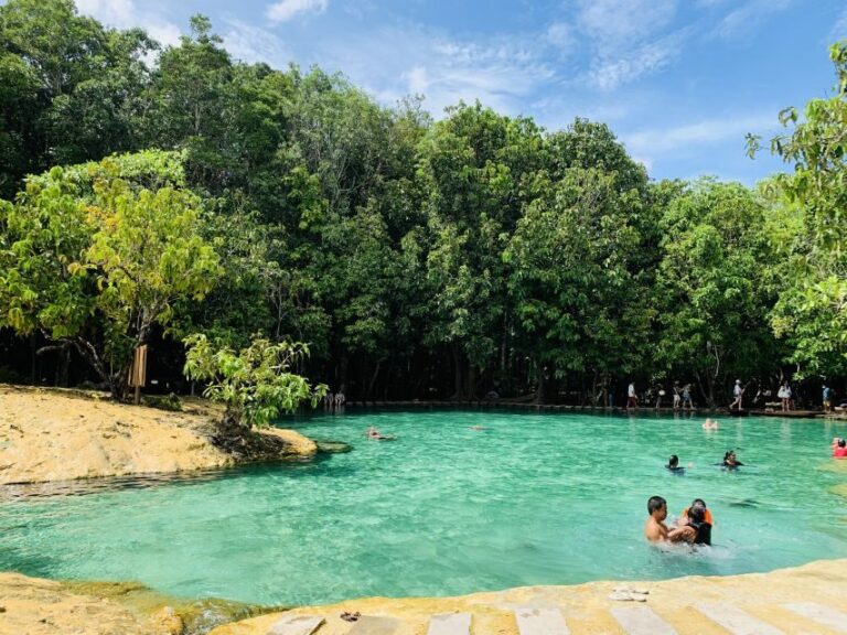 Ao Nang: Hot Spring, Emerald Pool & Tiger Cave Temple Tour - Hot Spring Waterfall: the best kind of warm-up