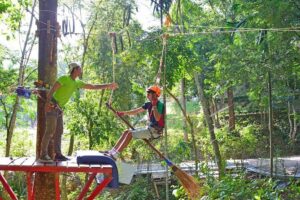 Aonang Fiore Zip Line Adventure in Krabi - The Big Moment: Racing on the 80-Meter Double Zipline