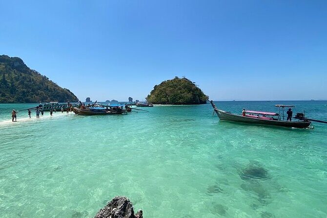 Best of Krabi 7 Islands Sunset Tour Speedboat/Long Tail Boat - Stop 2: Railay Beach for Limestone Views and Quick Photos
