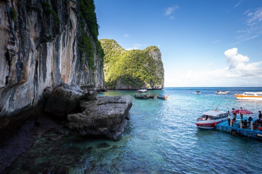 From Phi Phi: Full Day Longtail Tour Maya Bay & Snorkeling - Maya Bay, Shark Point Snorkeling, and Bamboo Island-Linked Views