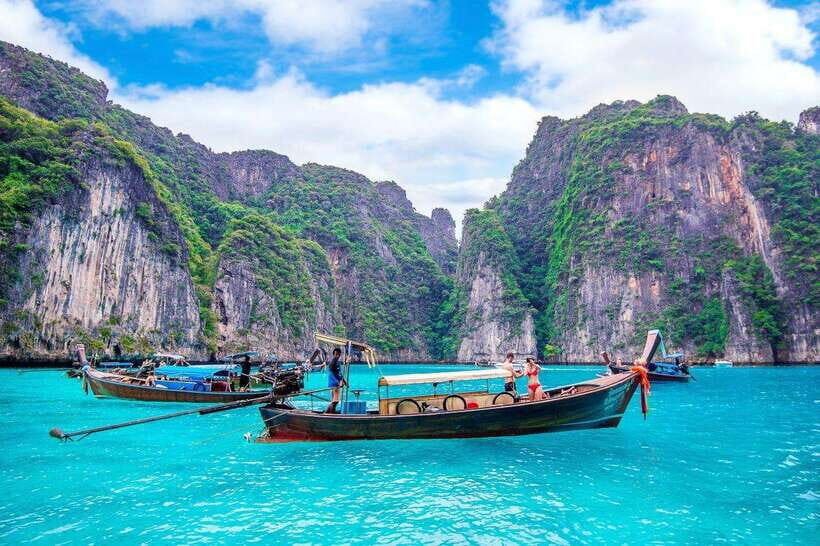 From Phi Phi islands: Phi Phi, Maya Area by longtail Boat - Timing strategy: go early for Maya Bay, or late for softer light