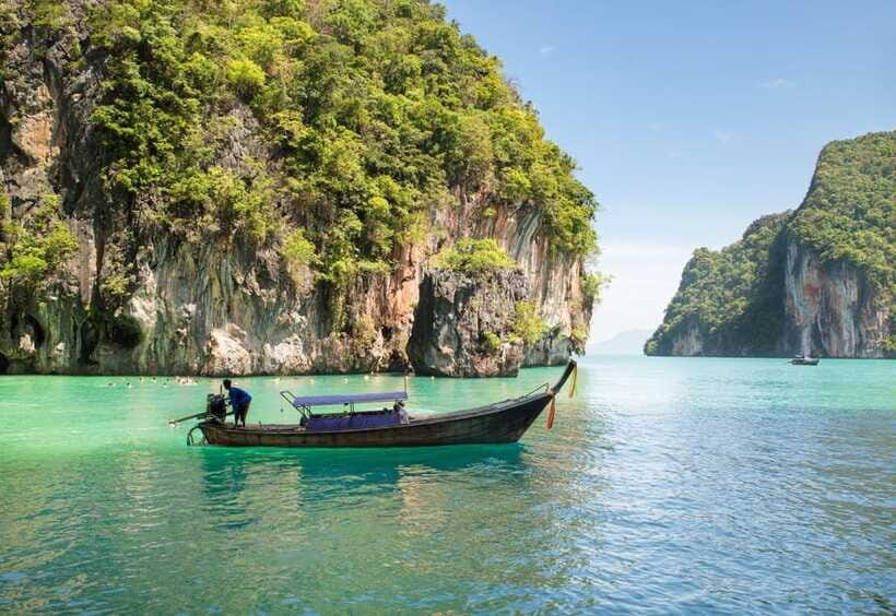 From Phi Phi islands: Phi Phi, Maya Area by longtail Boat - Loh Samah Bay: finishing with scenery (and usually a calmer feel)