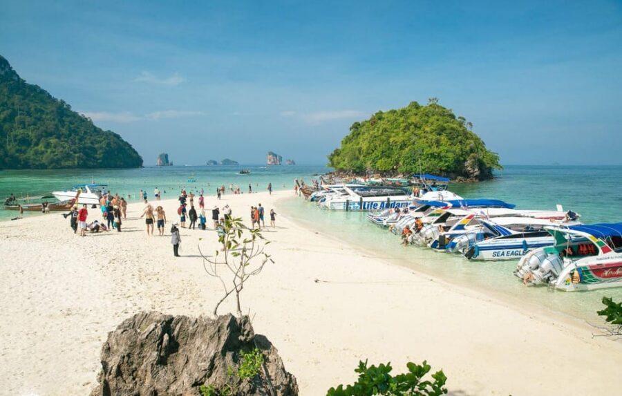 Krabi: 4 Islands & Thale Waek's Sandbar Tour By Speedboat - Phra Nang Cave Beach and Princess Cave: sacred, scenic, and walkable