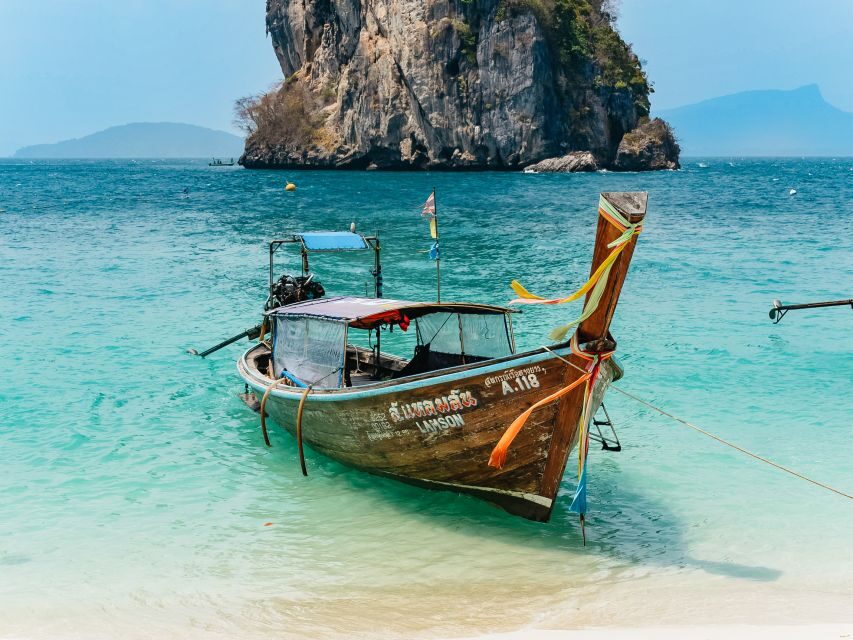 Krabi: 4 Islands Tour by Longtail Boat & Thai Buffet Lunch - From Ao Nang pier to Railay: boarding the longtail pace