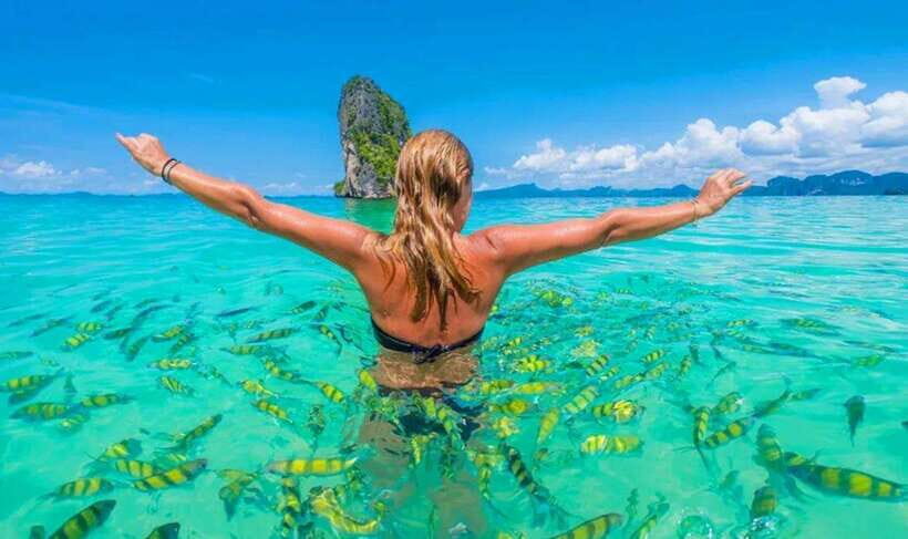 Krabi: 7 Islands Sunset Tour with Plankton Swim and BBQ - Poda Island and the beach BBQ dinner at sunset time