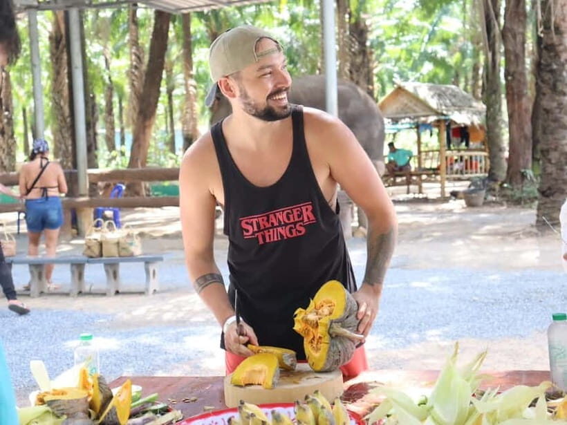 Krabi: Elephant Feeding Program with Food Preparation - The real hook: food prep plus ethical sanctuary time