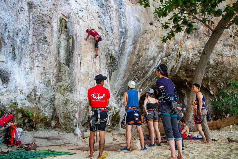Krabi: Half-Day Rock Climbing Introduction at Railay Beach - Getting there: hotel pick-up to Ao Nam Mao Pier and longtail boat
