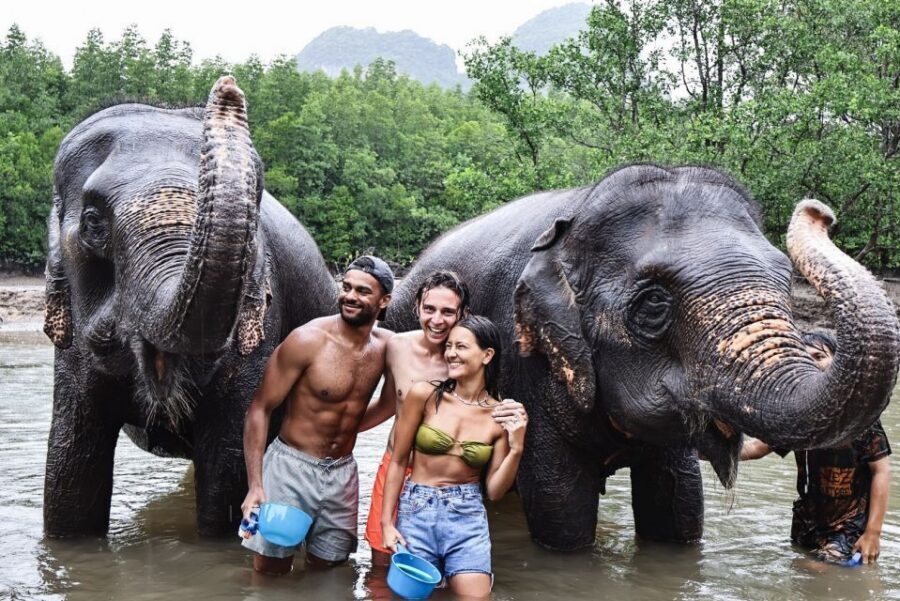 Krabi: Highlights Tour with Krabi Elephant Shelter - A Real 2-Hour Flow: Feeding, Mud Bath, River Bath, and Shower Bath