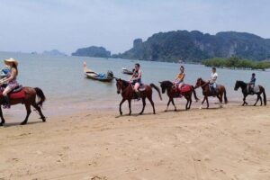 Krabi Horse Riding at The Beach - First minutes on the horse: helmets, tips, and horse matching