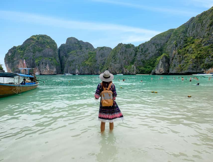 Krabi: Premium Phi Phi Islands Day Trip with Lunch & Snorkel - Pileh Lagoon and Loh Samah Bay: clear water with big-cliff backdrops