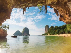 Krabi: Railay Phra Nang & Diamond Cave Sunset Plankton Tour - Phra Nang Cave: shrine, legend, monkeys, and photo stops