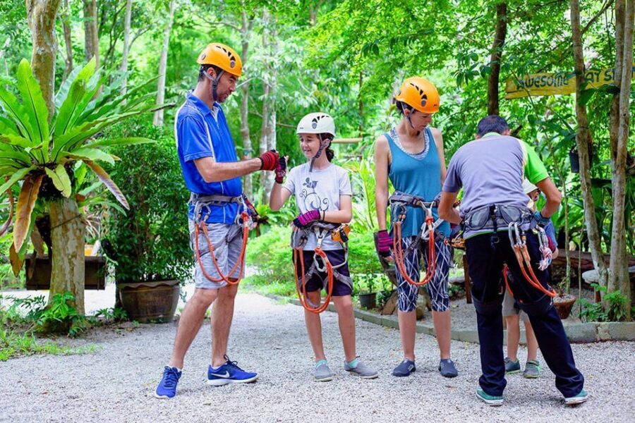 Krabi: Ultimate Zipline Games Challenge - Safety Briefing, Gear Up, and English Support