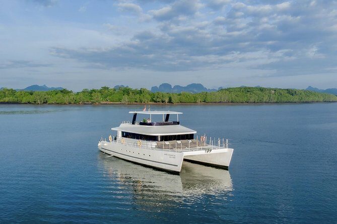 Luxury Sunset Cruise at Krabi's Coastlin with Power Catamaran - Island hops that feel quick: Chicken Island, Thale Waek, Poda Island