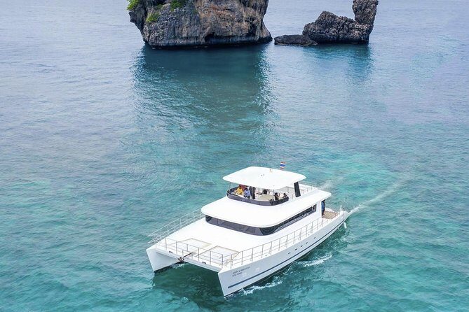 Luxury Sunset Cruise at Krabi's Coastlin with Power Catamaran - Power catamaran comfort: two decks, AC cabin, and room to breathe